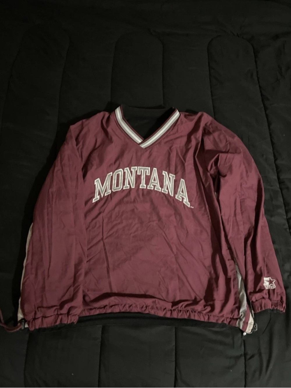 Vtg Starter Montana Grizzlies Jacket Men XXL Maroon Reversible V-Neck Pullover